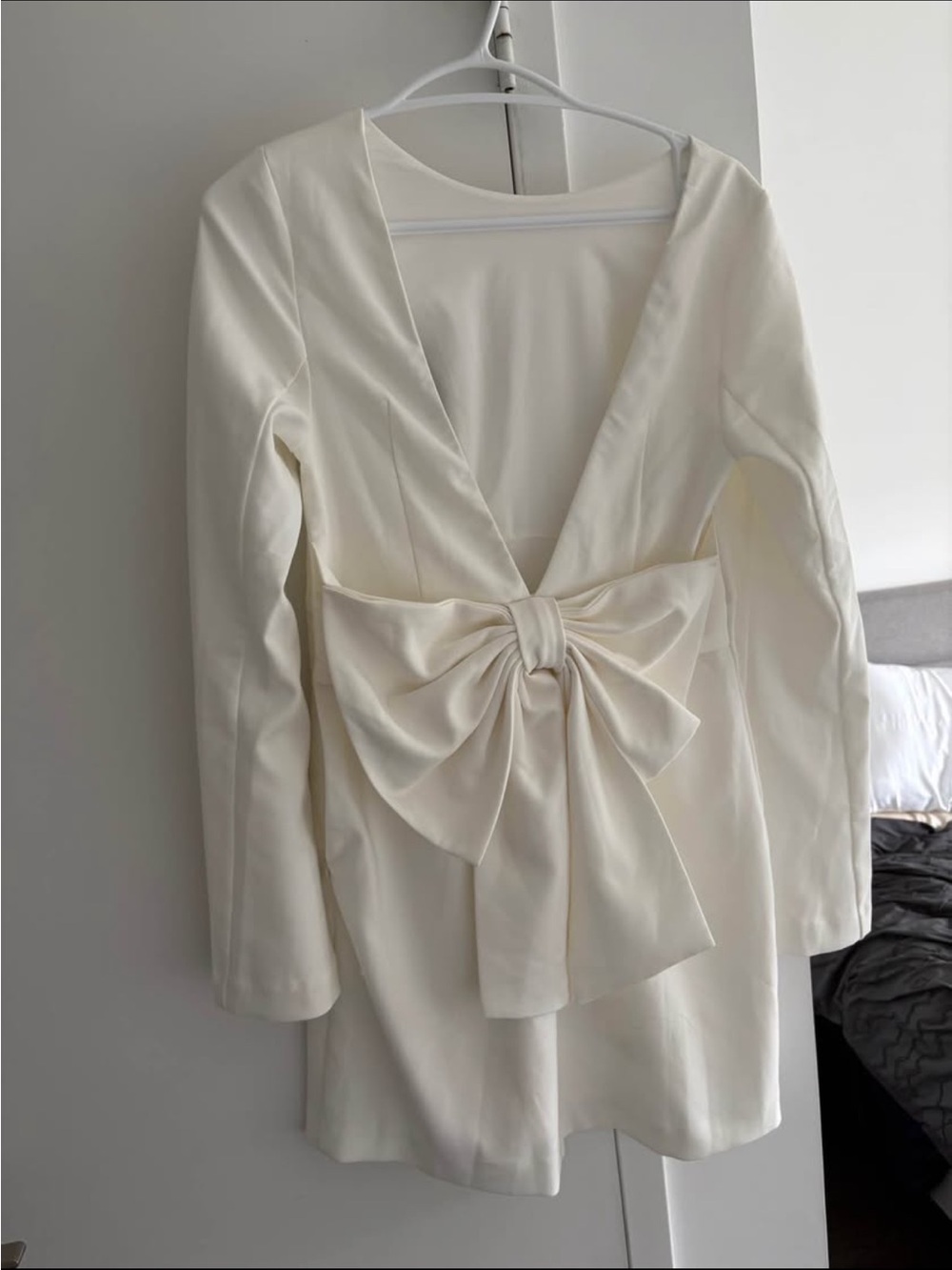 Bridal Long Sleeve Dress with Statement Bow